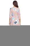 Light Pink Floral Print Wrapped Long Boho Dress