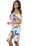 Bloom Off The Shoulder Floral Dress with Slit