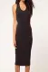 Black Cut out Backless O Neck Bodycon Midi Dress