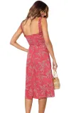Red Botanical Print Dress