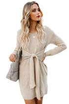 Apricot Don’t Let Me Go Tie Sweater Dress