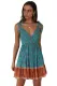 Sky Blue Surpliced V Neck Shoulder Strap Floral Dress