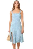 Sky Blue Botanical Print Dress
