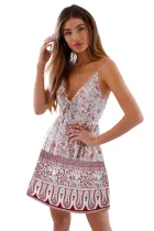 White Floral Pattern Tank Slip Dress