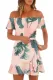 Tropical Leaf Print White Off Shoulder Summer Dress