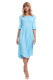 Blue Ruffle Sleeve Midi Jersey Dress