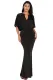 Sexy V Neck Maxi Party Dress in Black
