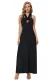 Black Self Tie Ribbon Wrap Maxi Dress