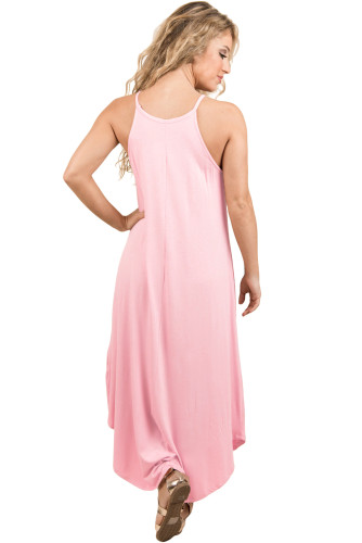 Sexy Summer Tank Maxi Dress in Pink