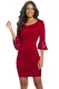 Red 3/4 Hollow-out Bell Sleeve Sheath Mini Dress