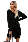 Black Don’t Let Me Go Tie Sweater Dress