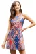 Navy Coral Bohemian Print Racerback Dress