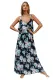 Chic Summer Boho Floral Maxi Dress in Black