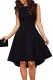 Black Sleeveless Boat Neck High Low Cocktail Skater Dress
