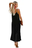 Black Button Slip Long Dress
