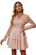 Apricot Sequin Embroidered Multilayer Skater Dress