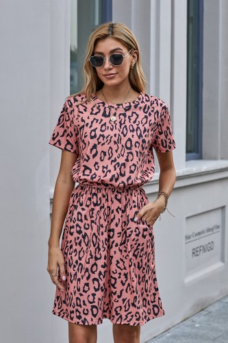 Brown Cheetah Tunic Dress