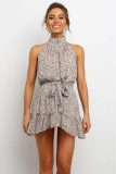 Leopard Print Sleeveless Mini Dress