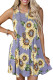 Purple Sunflower Print Tank Dress
