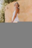 Deep V Neck Lace Wedding Party Maxi Dress