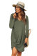 Green Long Sleeve Side Knot T-shirt Mini Dress
