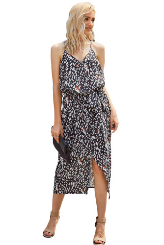 Leopard Wrap Midi Dress