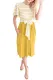 Yellow Striped Shirt Tie Front Casual Midi Dress