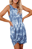 Blue Tie Dye Knit Tank Dress