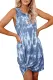 Blue Tie Dye Knit Tank Dress