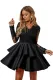 Black Sequin Embroidered Multilayer Skater Dress