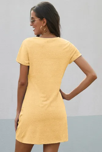 Yellow The Triblend Side Knot Dress