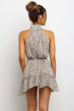 Leopard Print Sleeveless Mini Dress