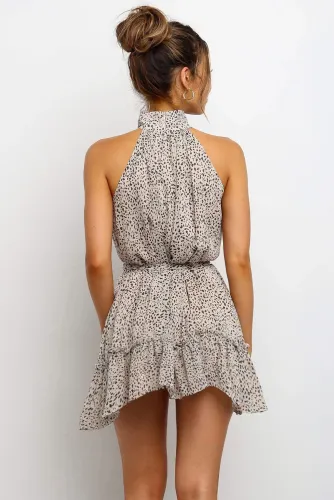 Leopard Print Sleeveless Mini Dress