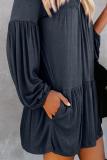 Blue Wanderlust Pocketed Tiered Tunic
