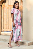 Gray Tie Dye Maxi Dress