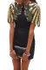 Black Sequin Shoulder Cocktail Party Dress