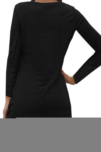 Black Short Sleeve Side Knot T-shirt Mini Dress