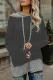 Gray Striped Stitching Long Sleeve Hoodie