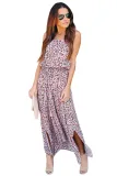 Multicolor Strapless Cheetah Dress
