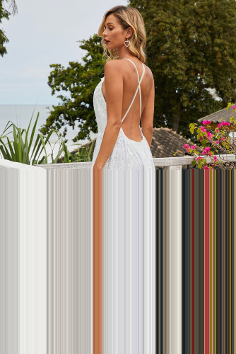 White Wedding Day Ball Party Lace Maxi Dress