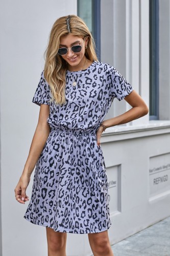 Gray Cheetah Tunic Dress