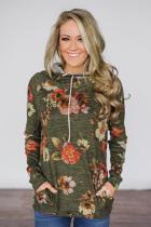 0库存缺货预定Green Floral Cowl Neck Sweatshirt 21