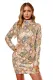 Aztec Sequin High Neck Mini Dress