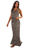 Black Floral Pattern Maxi Dress