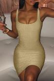 Apricot Sparkle Vest Sequin Dress