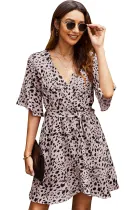 Victory At Last Leopard Ruffle Dress
