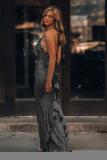 Gray This Is Love Glitter Gown