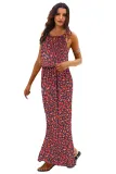 Red Floral Pattern Maxi Dress