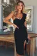 Ruffles One Shoulder Bodycon Celebrity Party Dress
