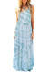 Sky Blue Tie Dye Spaghetti Strap Maxi Dress